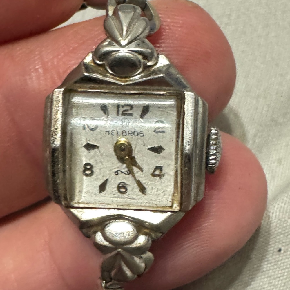 Helbros vintage  Silver Rectangular Vintage-Inspired Watch